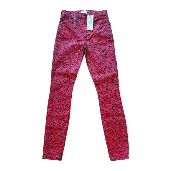 Alice + Olivia Ruby Red & Black Mini Leopard Print Pants |Size: 24| - Picture 10 of 10
